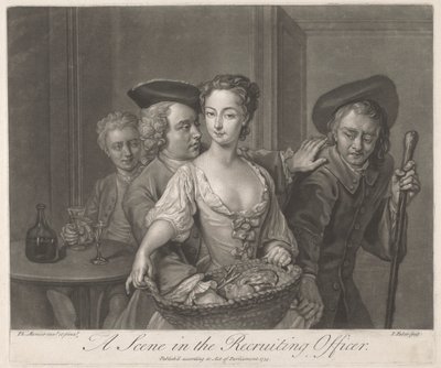 En scene i rekrutteringsoffiseren av John Faber the younger