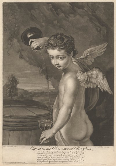 Amor i karakteren til Bacchus av John Faber the younger