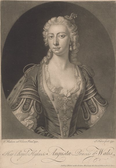 Hennes kongelige høyhet Augusta prinsesse av Wales, 1751 av John Faber the younger