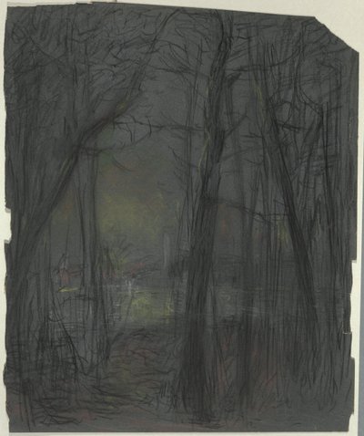 Skogscene av John Ferguson Weir