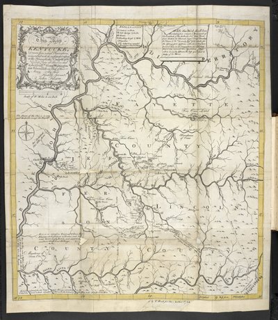Et kart over Kentucky, i The Discovery, Settlement og nåværende delstat Kentucke av John Filson