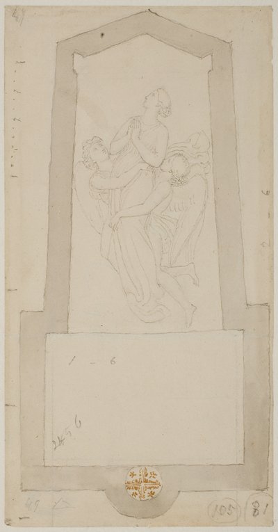 En avdød ånd oppløftet av to engler av John Flaxman