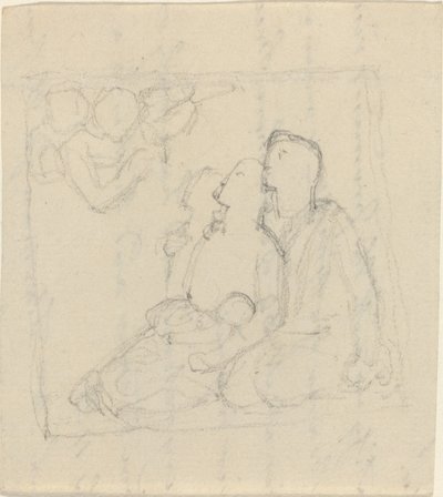 En familie tiltalt av engler av John Flaxman
