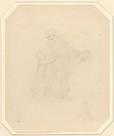 Voksen og to barn av John Flaxman