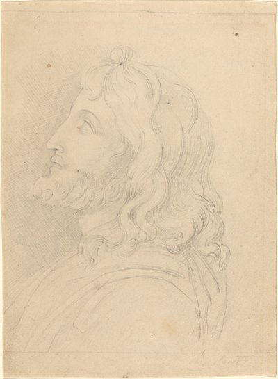 Byste av en skjeggete mann ser opp av John Flaxman