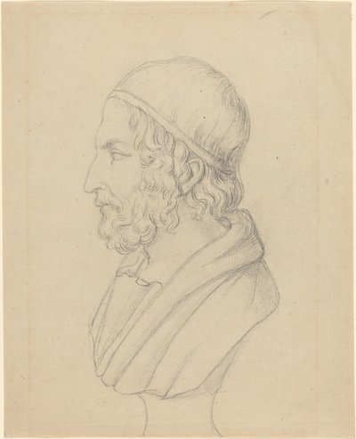 Klassisk portrettbyste av en skjeggete mann av John Flaxman