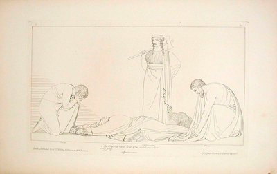 Klytaimnestra og koret av John Flaxman
