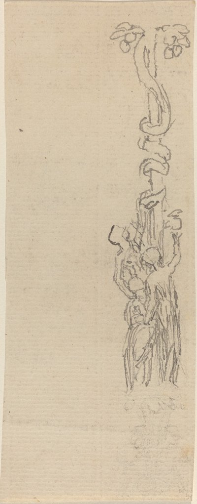 Design for en kandelaber som representerer de tre nådene som samler eplene til Hesper av John Flaxman