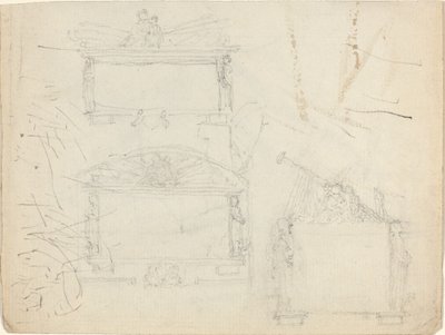 Design for monumenter [recto and verso] av John Flaxman