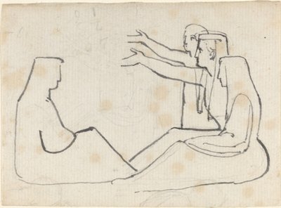 Fire sittende figurer av John Flaxman