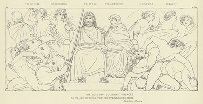 Furies, Cerberus, Pluto, Proserpine, Harpies, Death av John Flaxman
