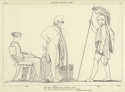 Hector kjefter Paris av John Flaxman