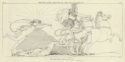 Hectors kropp slepte etter bilen til Achilles av John Flaxman