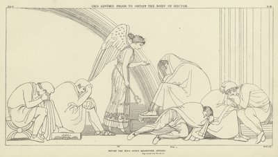 Iris råder Priam til å skaffe liket av Hector av John Flaxman