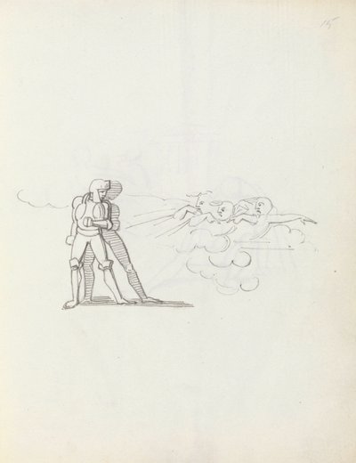 John Philip Kemble som Hamlet, 1783 (penn, blekk og vask på papir) av John Flaxman
