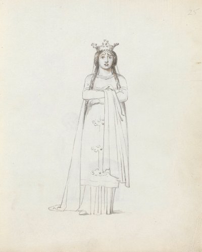 Fru Siddons som Constance, 1783 (penn, blekk og vask på papir) av John Flaxman