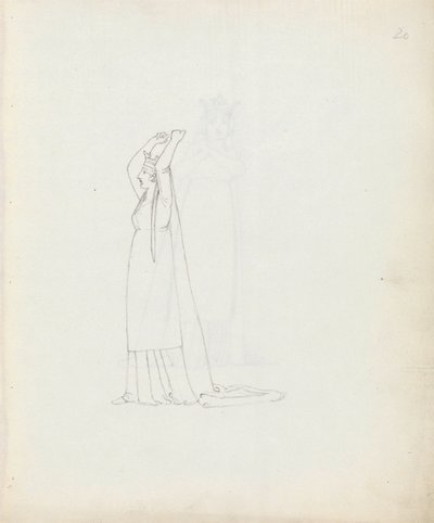 Fru Siddons som Constance, 1783 (penn, blekk og vask på papir) av John Flaxman