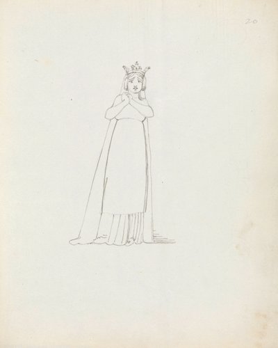 Fru Siddons som Constance, 1783 (penn, blekk og vask på papir) av John Flaxman