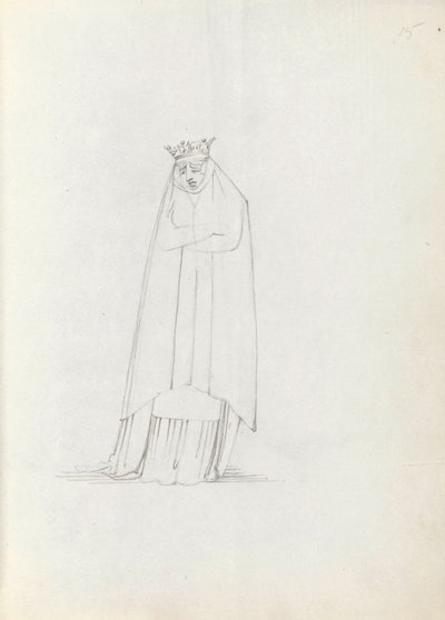 Fru Siddons som Constance, 1783 (penn, blekk og vask på papir) av John Flaxman