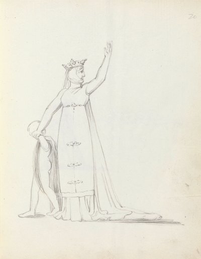 Fru Siddons som Constance with Child, 1783 (penn, blekk og vask på papir) av John Flaxman