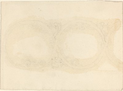 Ornamental kantdesign med bevingede kvinnefigurer av John Flaxman