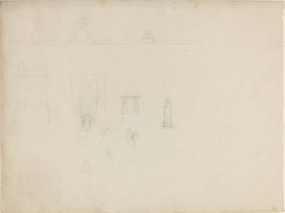 Ark med arkitektur- og figurstudier av John Flaxman