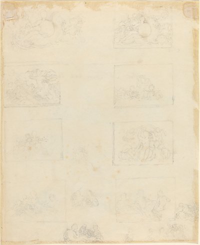 Studieark [rekto og verso] av John Flaxman