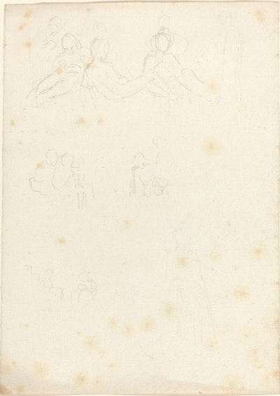 Studier av sittende og liggende figurer av John Flaxman