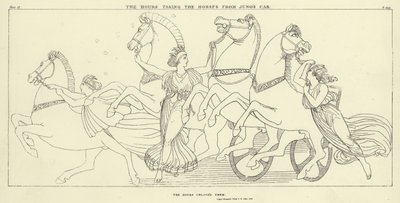 Timene tar hestene fra Junos bil av John Flaxman