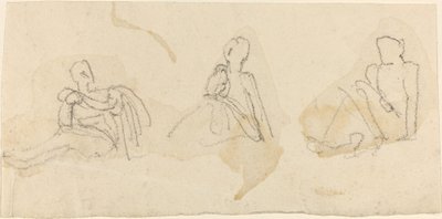 Tre sittende figurer av John Flaxman