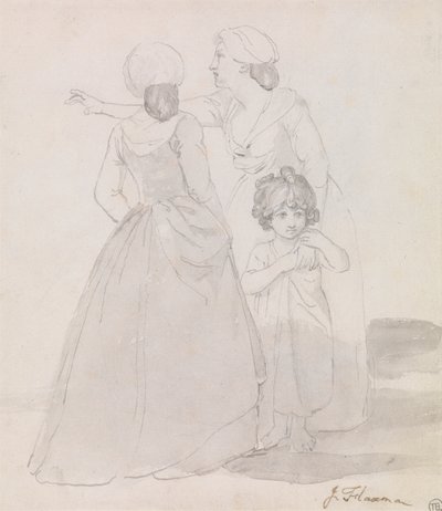 To kvinner og et barn av John Flaxman