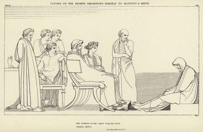 Ulysses on the Hearth presenterer seg for Alcinous og Arete av John Flaxman