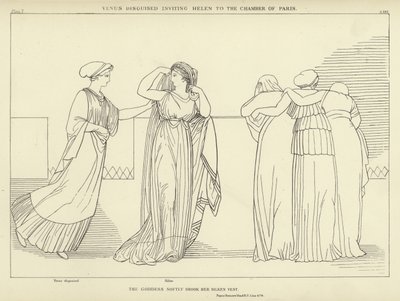 Venus forkledd inviterer Helen til Chamber of Paris av John Flaxman