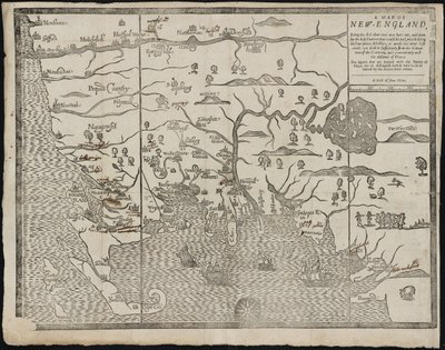 Kartet over New England Fra: William Hubbards The Present State of New-England, 1677 av John Foster