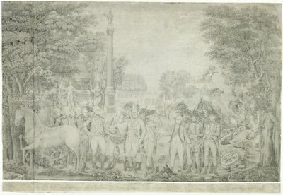 Britene overga våpnene til general Washington etter deres nederlag ved Yorktown i Virginia, oktober, 1781, 1810-1815 av John Francis Renault