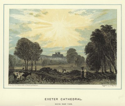 Exeter Cathedral, sørvest utsikt av John Francis Salmon