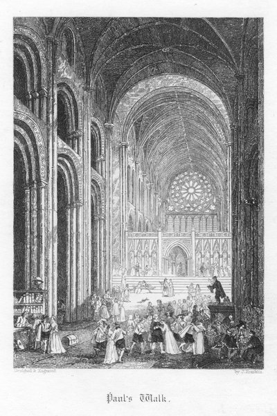Scene fra Old St Pauls av William Harrison Ainsworth, 1855 av John Franklin