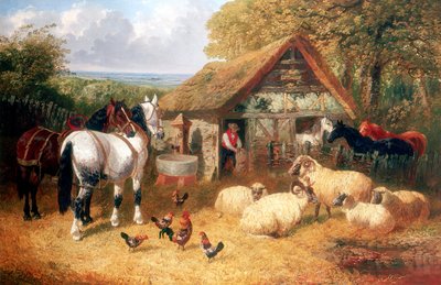 Gårdstun, c1840-c1900 av John Frederick Herring II