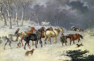 Hester i snøen av John Frederick Herring Junior