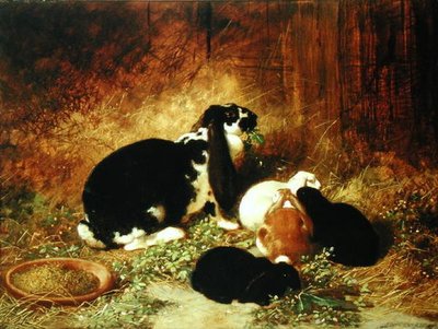 En lykkelig familie (olje på lerret) av John Frederick Herring Senior