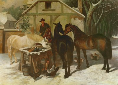 Ved vanntrauet om vinteren av John Frederick Herring Senior