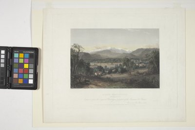 Mount Washington fra The Valley Of Conway (håndfarget gravering) av John Frederick Kensett