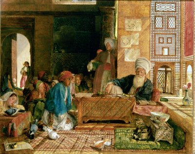 Interiør av en skole, Kairo (se også 22700 og 43799) av John Frederick Lewis