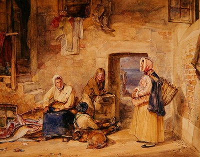 Newhaven Fisherwomen, Edinburgh, ca. 1831-32 (akvarell på papir) av John Frederick Lewis