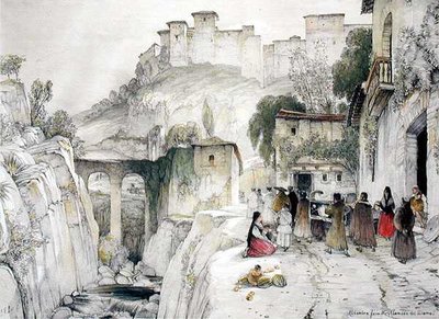 En del av Alhambra fra Alameda del Darro, fra 