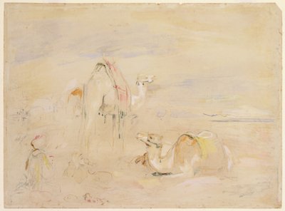 Study for a Halt in the Desert (blyant og akvarell) av John Frederick Lewis
