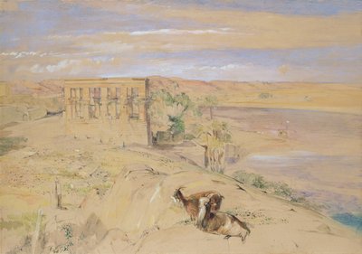 Hypaethral Temple i Philae, 1850 (wc) av John Frederick Lewis