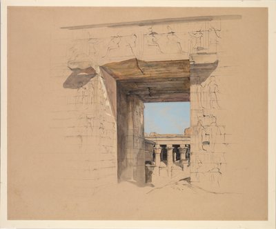The Temple of Edfu: The Door of the Pylon av John Frederick Lewis