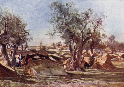 Beduinleir utenfor Jerusalems nordmur av John Fulleylove
