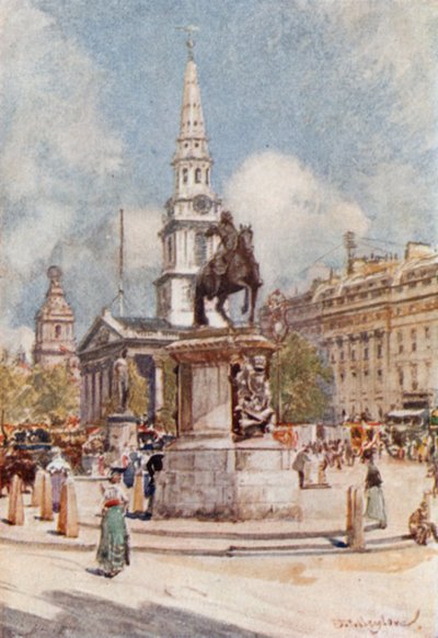 Charing Cross, med statue av Charles I og St. Martin-in-the-Fields av John Fulleylove